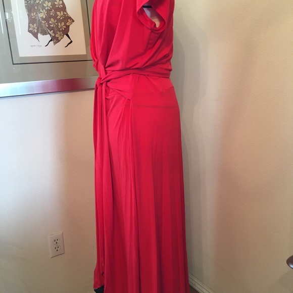 Michael Kors womens red semi formal maxi wrap dress. Size 2x - Picture 8 of 14